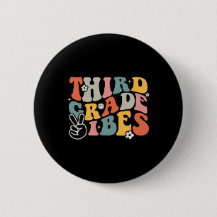 Grade Vibes - 3rd Grade Team Retro 1st Day Of Scho 6 Cm Round Badge