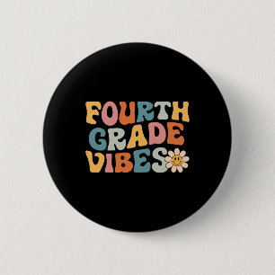 Grade Vibes - 4th Grade Team Retro 1st Day Of Scho 6 Cm Round Badge