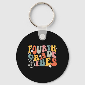 Grade Vibes - 4th Grade Team Retro 1st Day Of Scho Key Ring