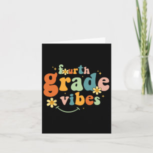 Grade Vibes 4th Grade Team Retro 1st Day Of School Card