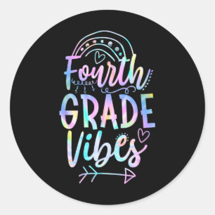 Grade Vibes Back To School Tie Dye Teachers Studen Classic Round Sticker