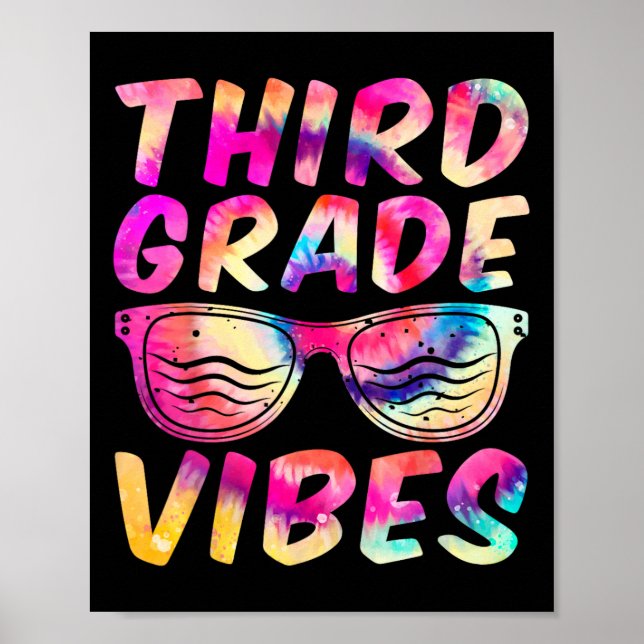 Grade Vibes First Day Of 3rd Grade Kids Back To Sc Poster (Front)