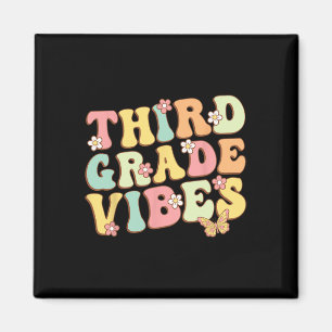 Grade Vibes Hello Team 3rd Grade Teacher Kids Retr Magnet