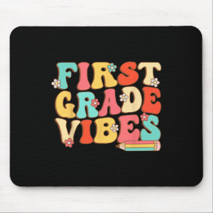 Grade Vibes Retro Groovy - 1st Grade Back To Schoo Mouse Pad