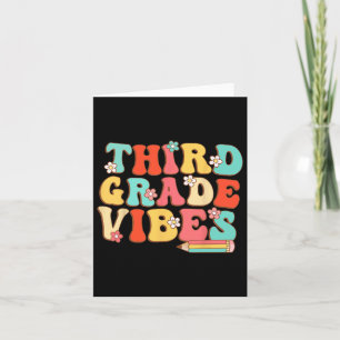 Grade Vibes Retro Groovy - 3rd Grade Back To Schoo Card