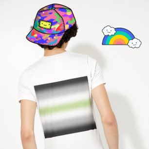 Gradient Agender Pride Flag with Custom Name T-Shirt