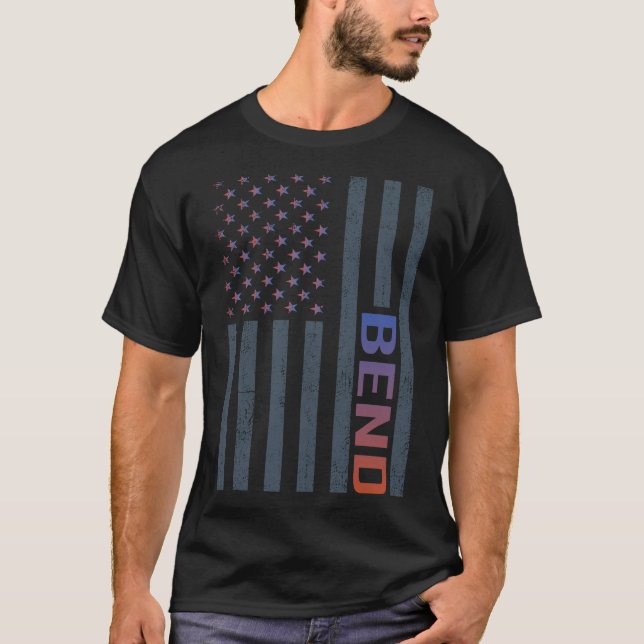 Gradient American Flag Bend T-Shirt (Front)
