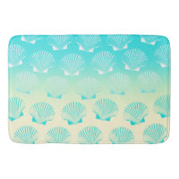 Gradient aqua blue and yellow seashell pattern