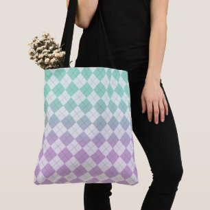 Gradient Argyles - Light Purple and Green Tote Bag