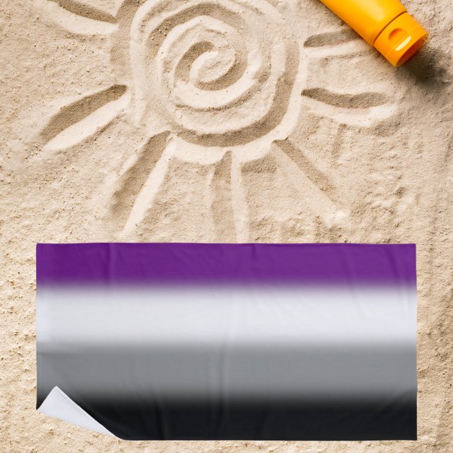 Gradient Asexual Pride Flag - Colourful ACE Flag Beach Towel (Creator Uploaded)