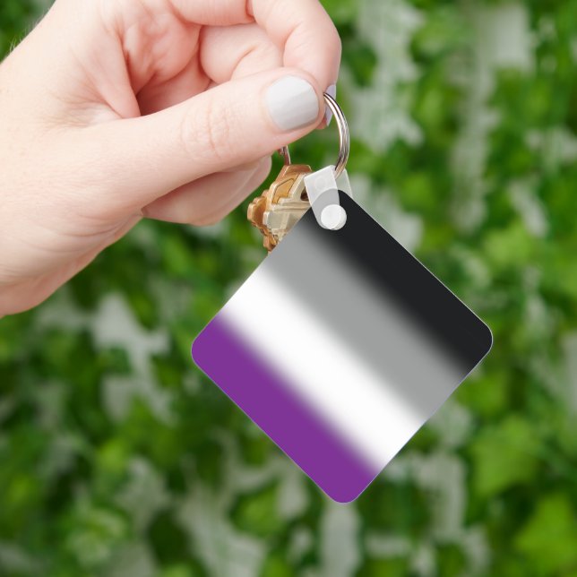 Gradient Asexual Pride Flag - Colourful ACE Flag Key Ring (Hand)