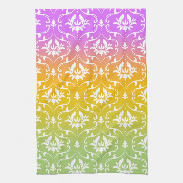 Gradient Background And Lace Tea Towel (Vertical)