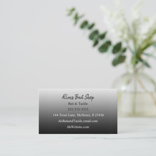 Gradient Black Simple Easy   Business Card (Standing Front)
