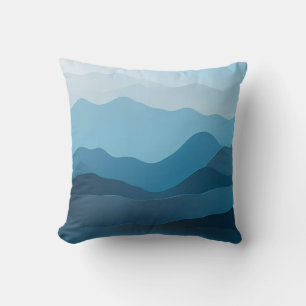 Gradient Block Throw Pillow in Soft Blues