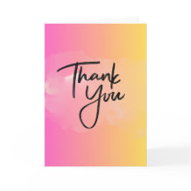 Gradient Bloom Thank You Folded Greeting Card