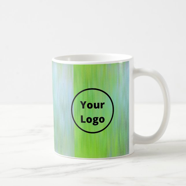 Gradient blue and green textured coffee mug (Right)
