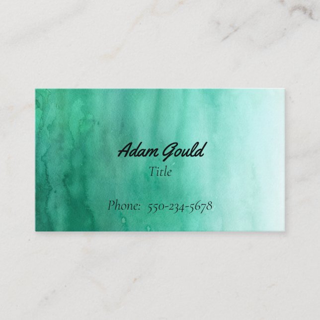 Gradient Blue Green Teal Turquoise Business Card (Front)
