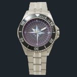 Gradient Blue Nautical Compass Watch<br><div class="desc">Artistic design for those who's engaged in nautical-related business or simply love nautical-related sports/activity.  Available in many different styles & colours.</div>