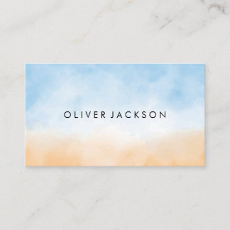 Gradient Blue Orange Background Business Card