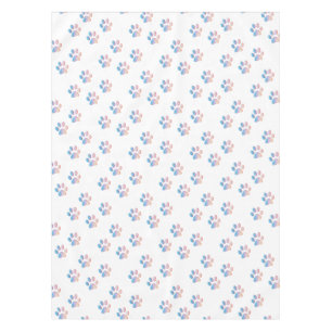 Gradient Blue Pink and Yellow Paw Prints Tablecloth