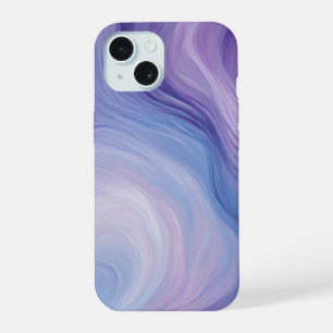 Gradient Blue, Purple Abstract Wavy Pattern iPhone 15 Case