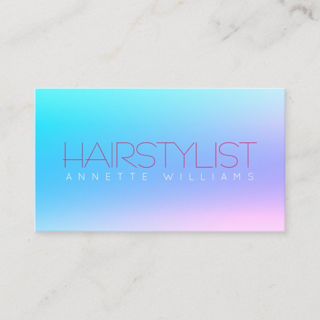 Gradient blue shiny style business card (Front)