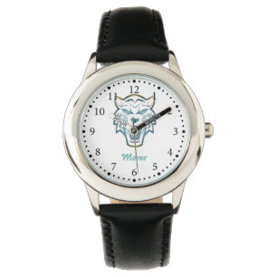 Gradient blue tiger silhouette monogram watch