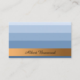 Gradient Blue with Golden Banner Custom Text Business Card
