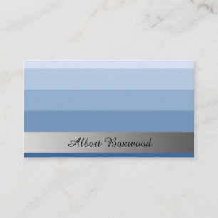 Gradient Blue with Silver Banner Custom Text Business Card