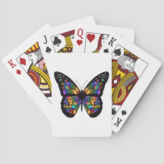 Gradient butterfly cartoon playing cards (Back)