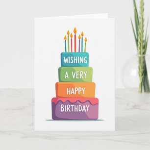 Gradient Cake Birthday Card