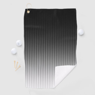 Gradient Cool Stylish Trendy Black & White Stripes Golf Towel