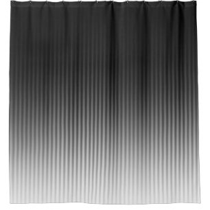 Gradient Cool Stylish Trendy Black & White Stripes Shower Curtain