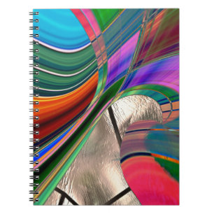 Gradient curved stripes and metallic sheen, over… notebook
