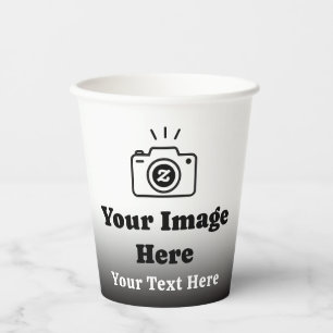 Gradient Custom Text and Image  Paper Cups