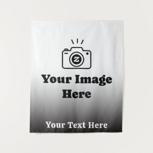 Gradient Custom Text and Image Tapestry