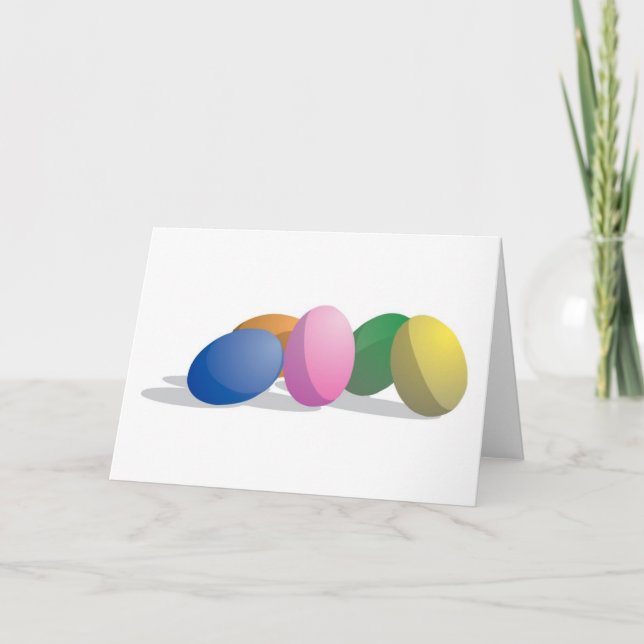 Gradient Easter Eggs Holiday Card (Front)