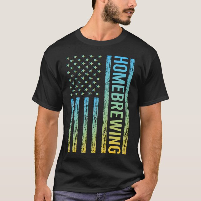 Gradient Flag 01 Beer Home Brew Brewing Brewer T-Shirt (Front)