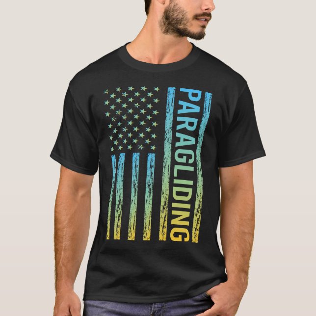 Gradient Flag 01 Paragliding Paraglide Paraglider T-Shirt (Front)