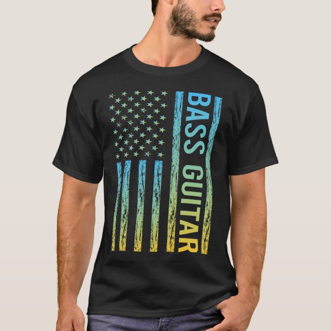 Gradient Flag 02 Guitar Guitarist T-Shirt (Front)