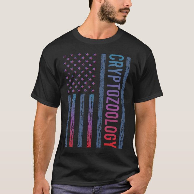 Gradient Flag Cryptozoology Cryptid Cryptids T-Shirt (Front)