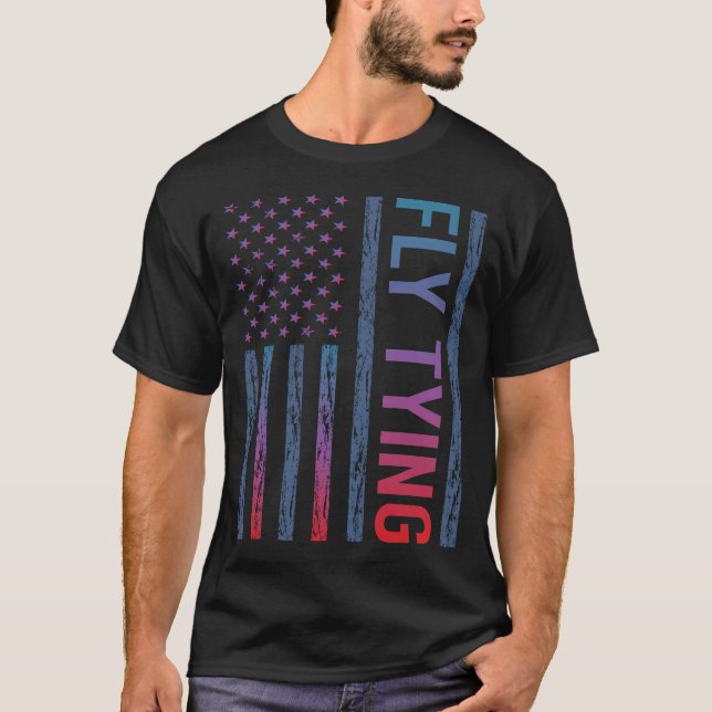 Gradient Flag Fly Tying T-Shirt (Front)