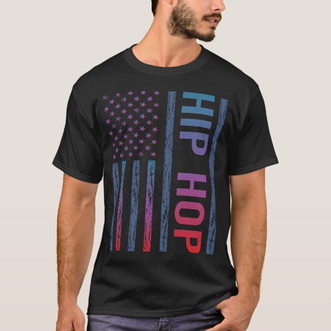 Gradient Flag Hip Hop Hiphop T-Shirt (Front)