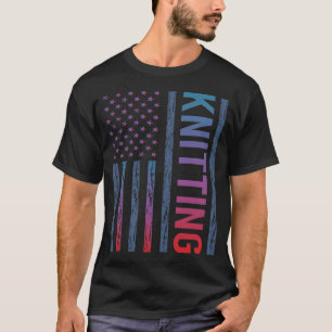 Gradient Flag Knitting Knit Knitter T-Shirt