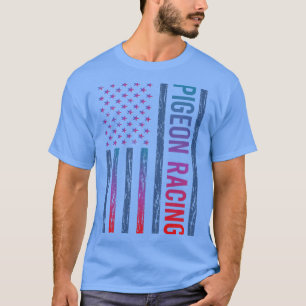 Gradient Flag Pigeon Racing Race T-Shirt