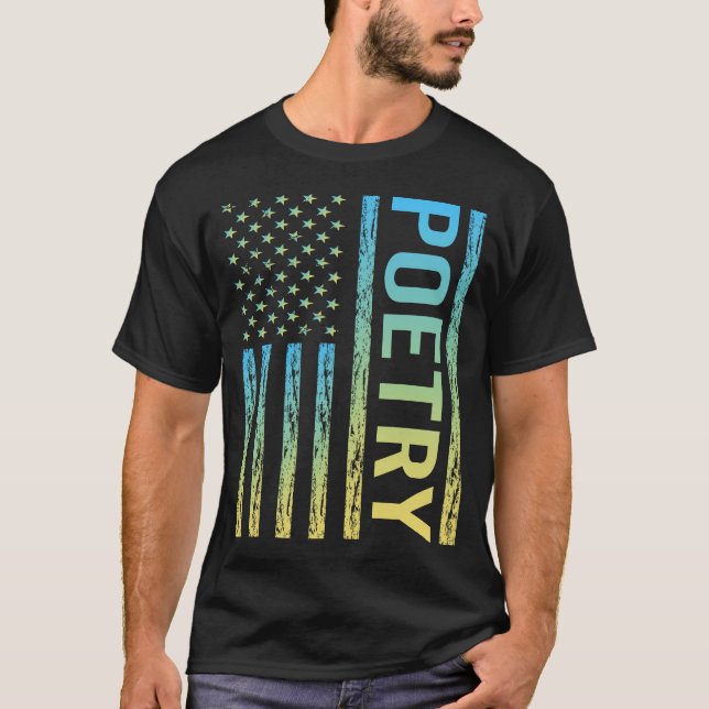 Gradient Flag Poetry Poem Poet T-Shirt (Front)