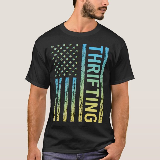 Gradient Flag Thrifting Thrift T-Shirt (Front)