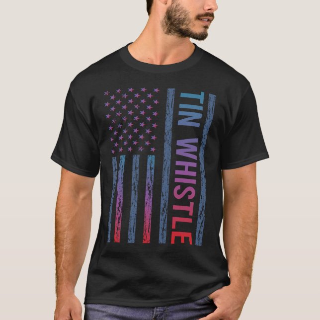 Gradient Flag Tin Whistle Flageolet T-Shirt (Front)