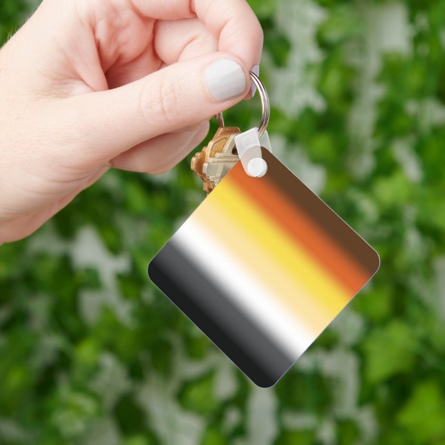 Gradient Gay Bear Pride Flag - Colourful Bear Flag Key Ring (Hand)