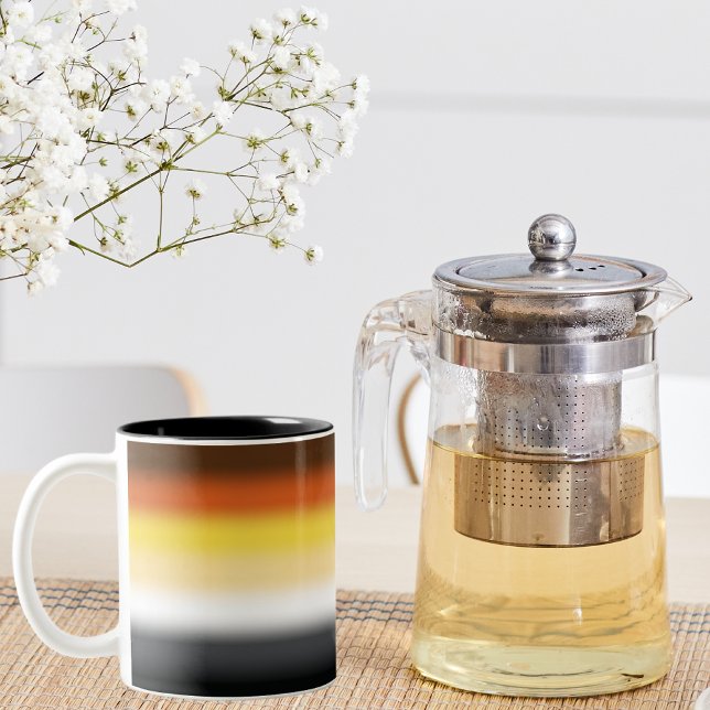 Gradient Gay Bear Pride Flag - Colourful Bear Flag Two-Tone Coffee Mug (Creator Uploaded)